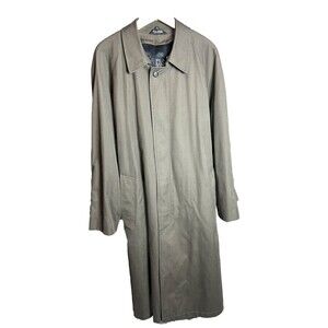 Jos A Bank VTG Trench Coat Olive Green Cotton w/Wool Insulation Lining SZ 44R